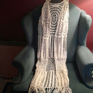 Crochet long vest